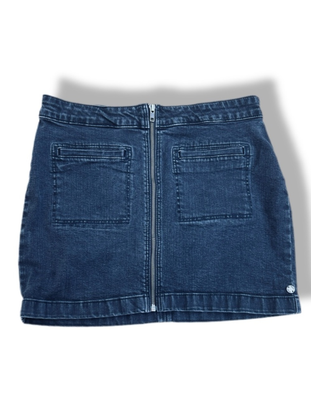 Roxy Black Denim Zip-Front Mini Skirt - Size 6 - EUC